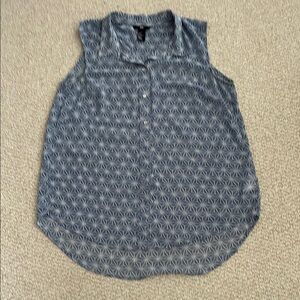 H&M Sleeveless Patterned BlueTop